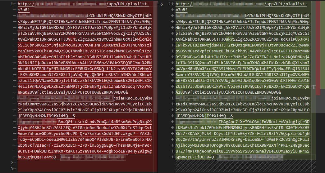 When comparing the URL before and after refreshing, you can observe a change in the Auth syntax of the Signed Edge URL.