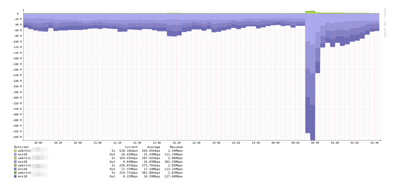One day of network usage, they shared with us